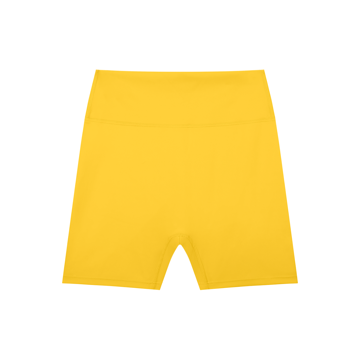 High Waisted Bike Shorts in Yellow, front
