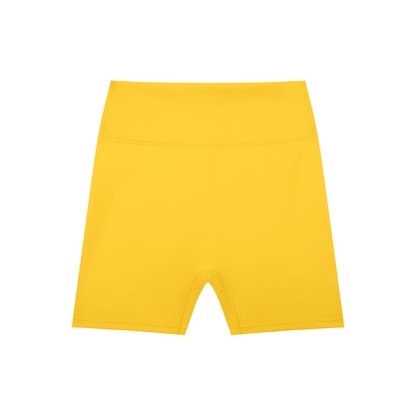High Waisted Bike Shorts in Yellow, front
