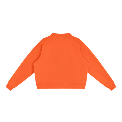 Women's Mock Neck Sweatshirt in Orange, back