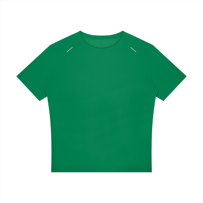 Reflective Raglan Running Tee in Grass Green, front