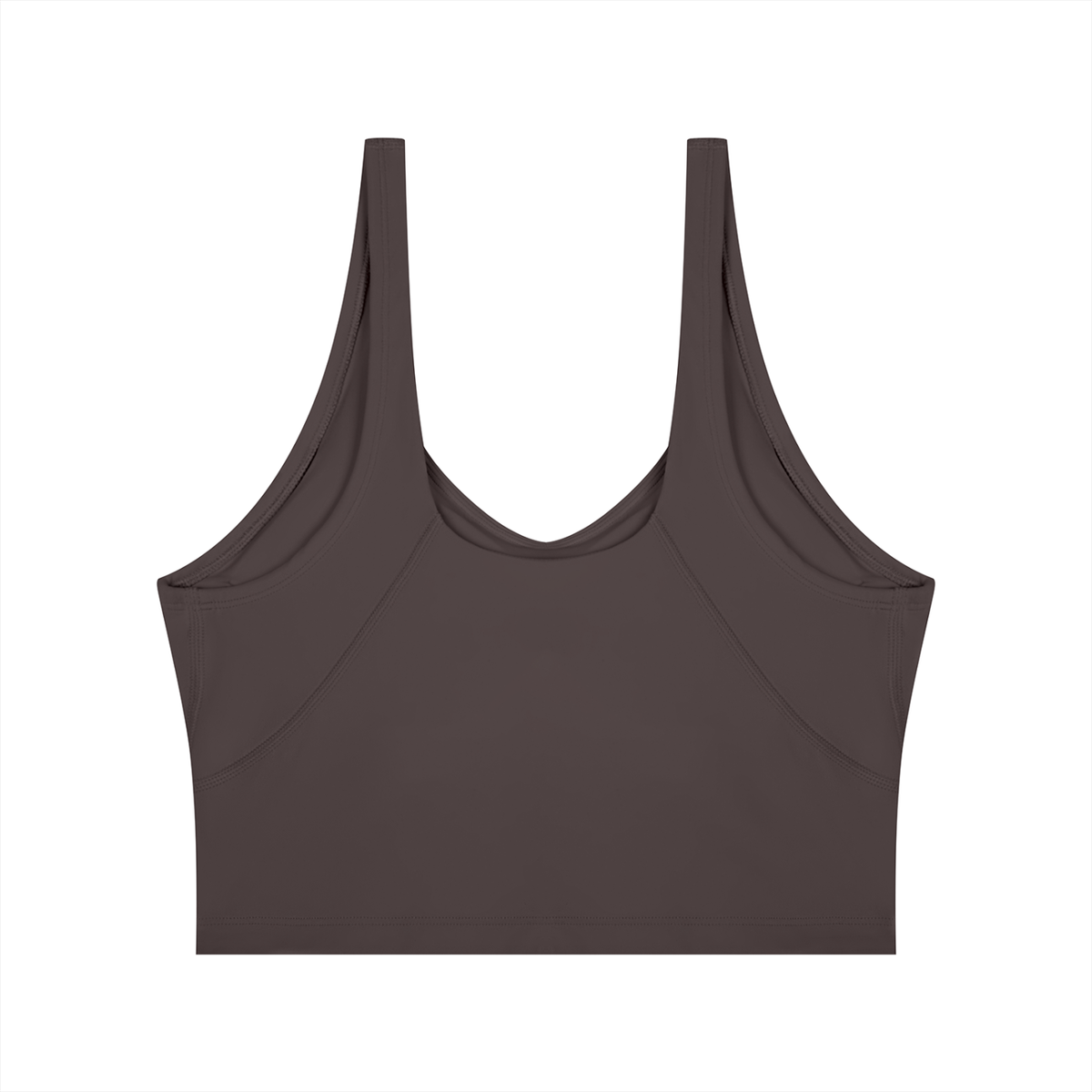 Cropped Yoga Tank in Dark Brown, back