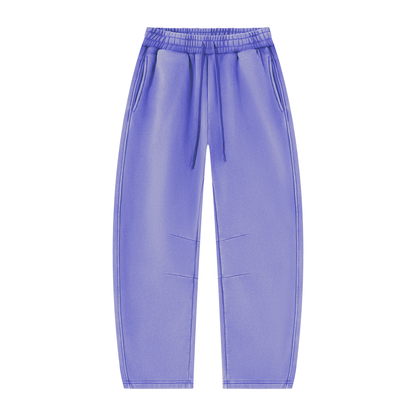Vintage Wash Barrel Leg Sweatpants in Purple, front