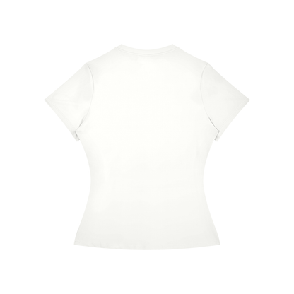 Women's Fitted Training Tee in White, back