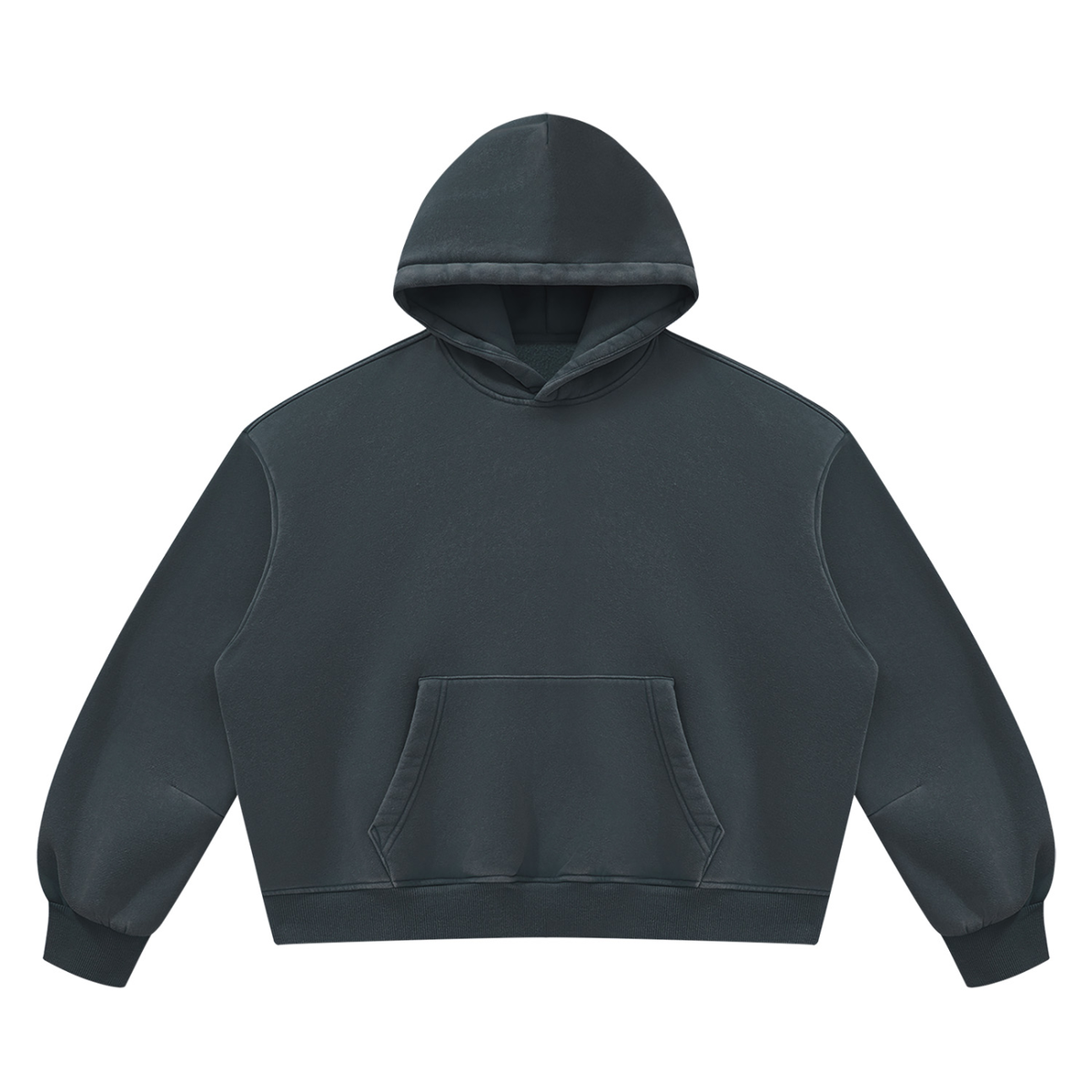 Vintage Wash Boxy Hoodie in Navy, front