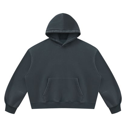 Vintage Wash Boxy Hoodie in Navy, front