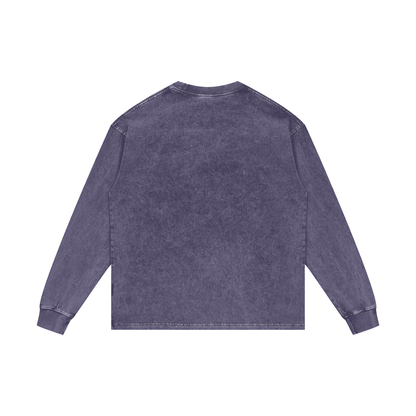 Acid Wash Long Sleeve Tee in Purple Haze, back