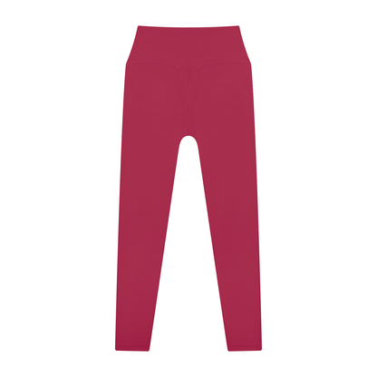 High Waisted Leggings in Rose Red, back