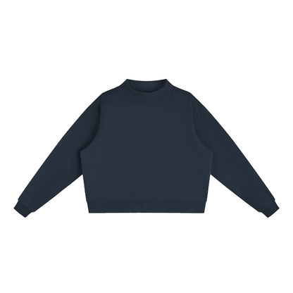 Women's Mock Neck Sweatshirt in Navy, front