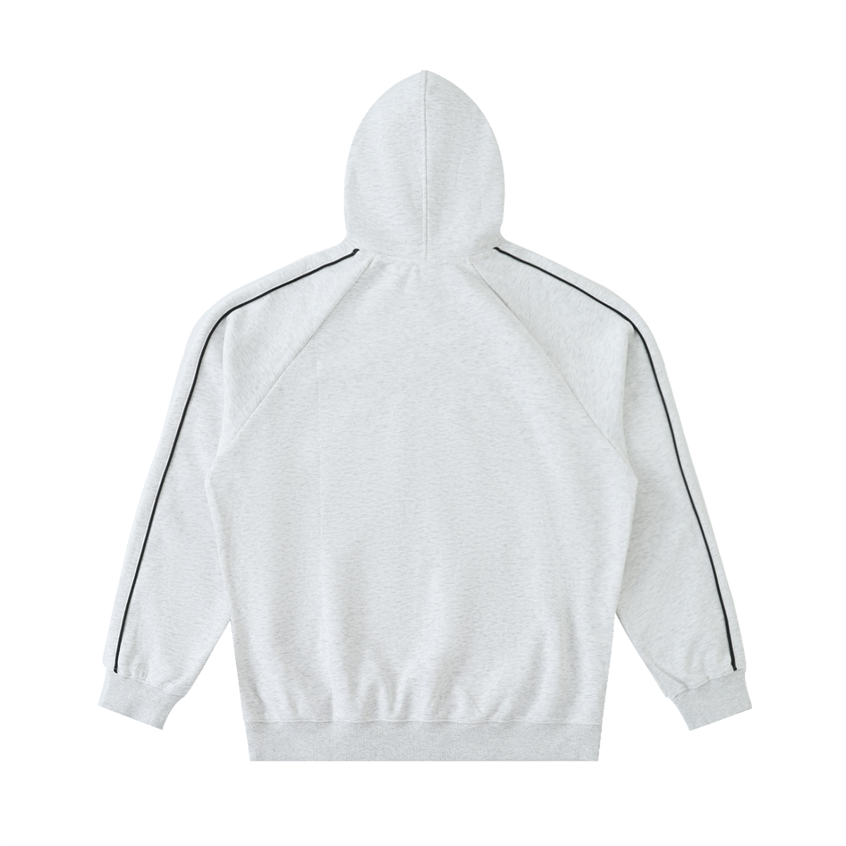 Contrast Piping Raglan Hoodie in White Grey, back