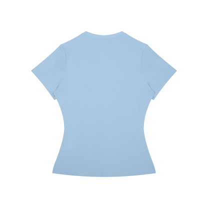 Women's Fitted Training Tee in Sky Blue, back