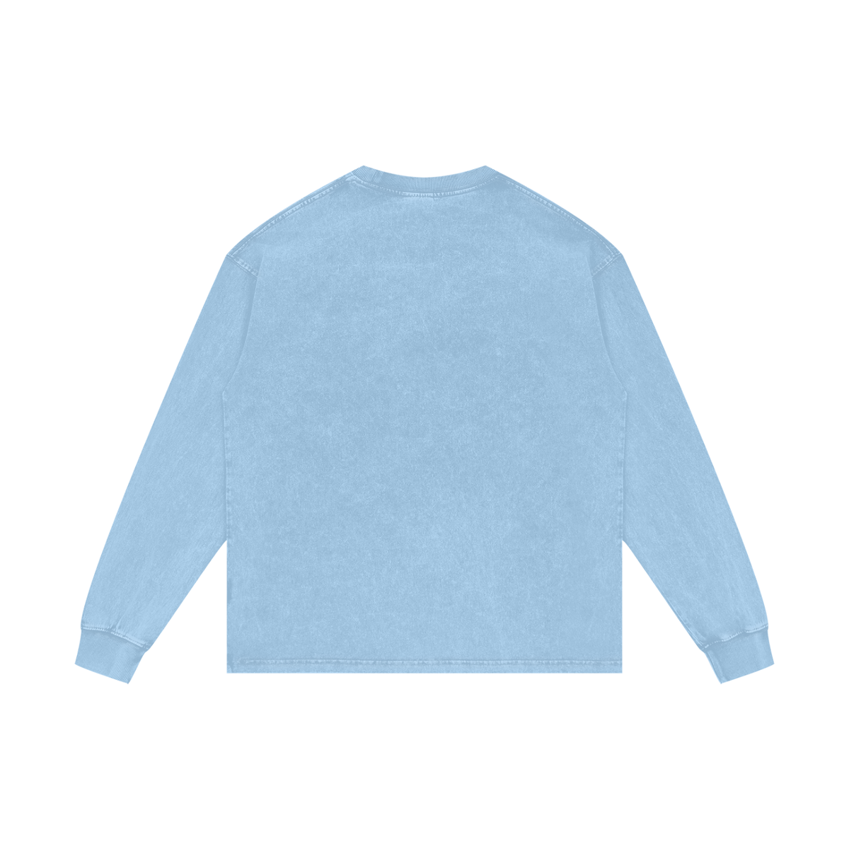 Acid Wash Long Sleeve Tee in Sky Blue, back