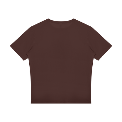 Reflective Raglan Running Tee in Brown, back