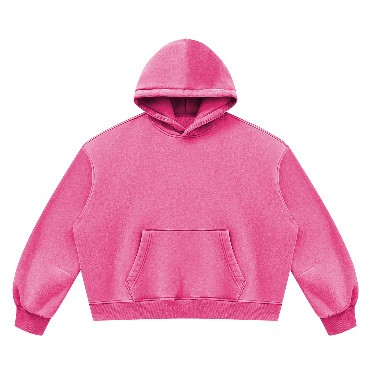 Vintage Wash Boxy Hoodie in Rose Red, front