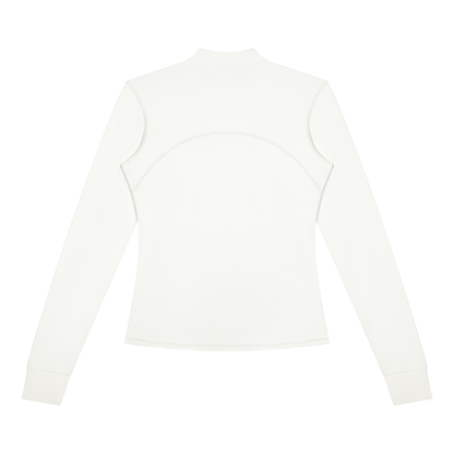 Women's Fitted Training Jacket in White, back