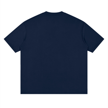 Oversized Drop Shoulder Tee in Navy, back