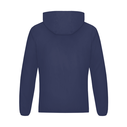 Lightweight Hooded Training Jacket in Dark Blue, back