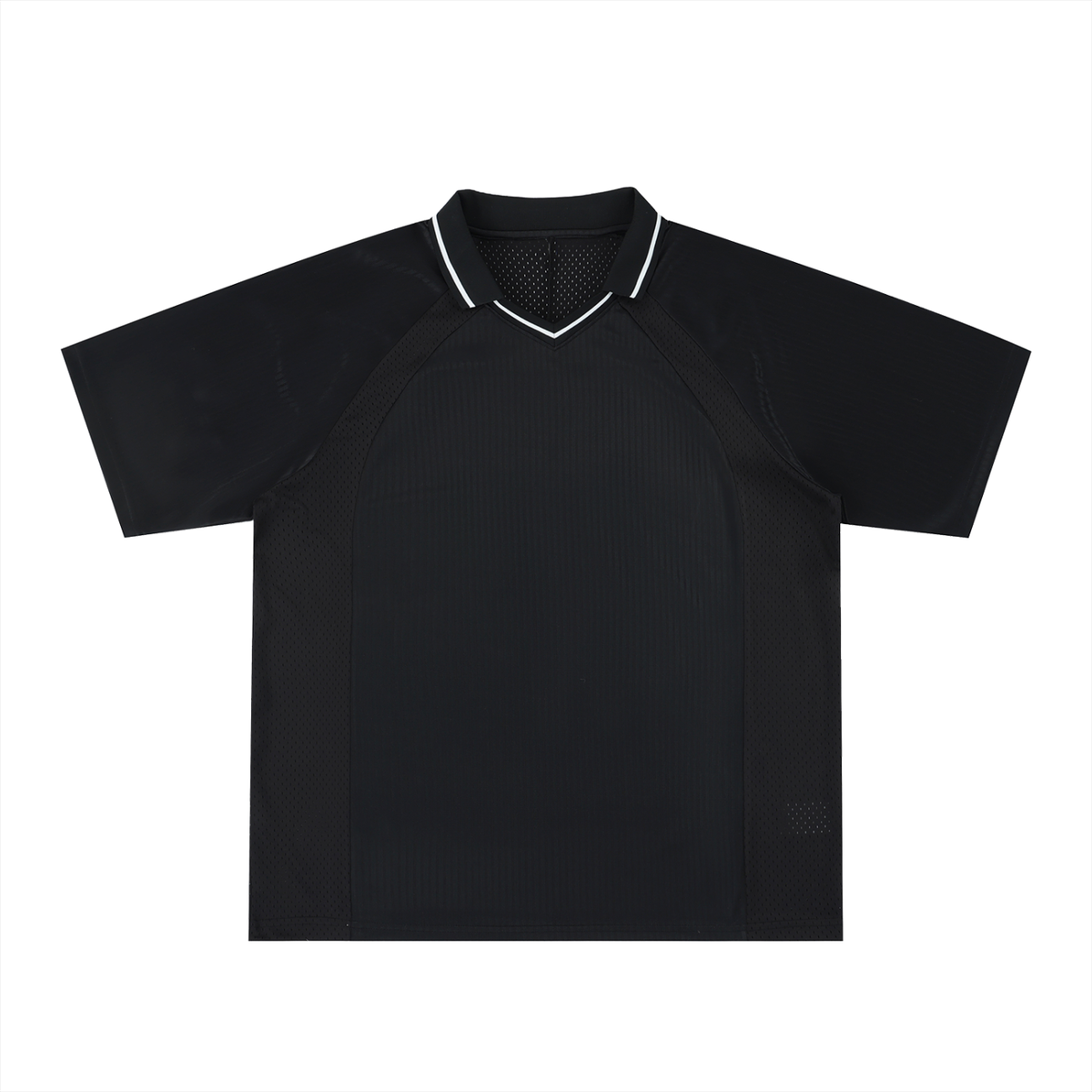 Striped Football Jersey in Black, front