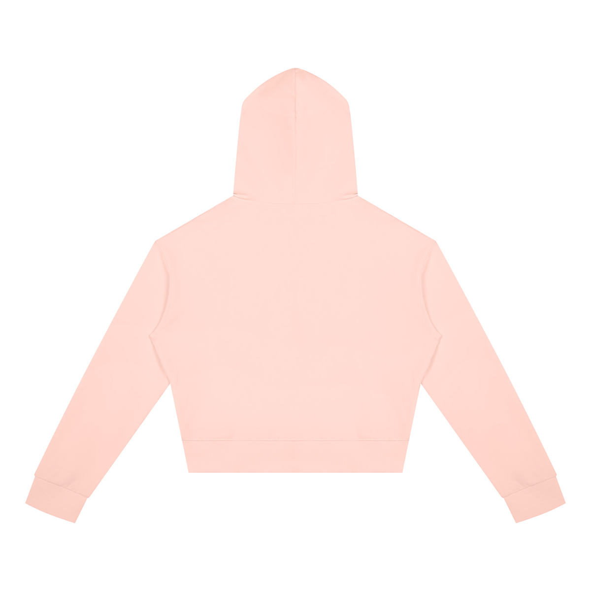 Women's Cropped Zip Hoodie in Light Pink, back