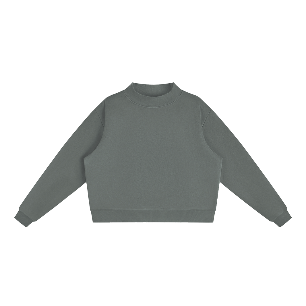 Women's Mock Neck Sweatshirt in Dark Grey, front