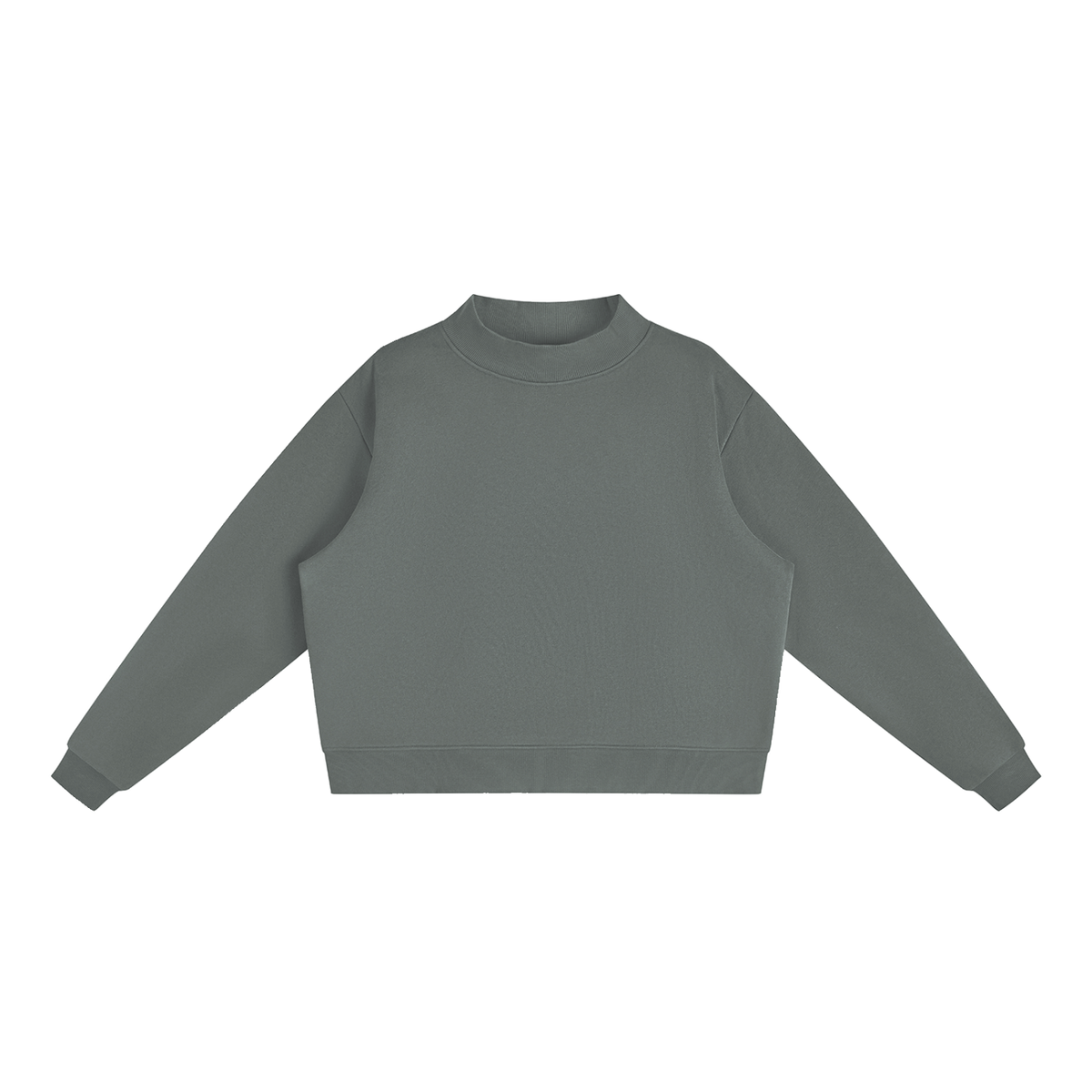 Women's Mock Neck Sweatshirt in Dark Grey, front