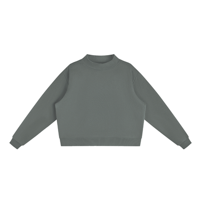 Women's Mock Neck Sweatshirt in Dark Grey, front