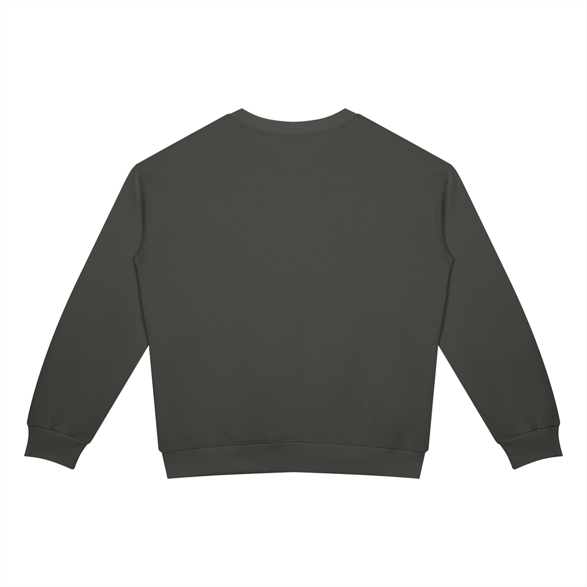 Drop Shoulder Crew Sweatshirt in Charcoal Grey, back