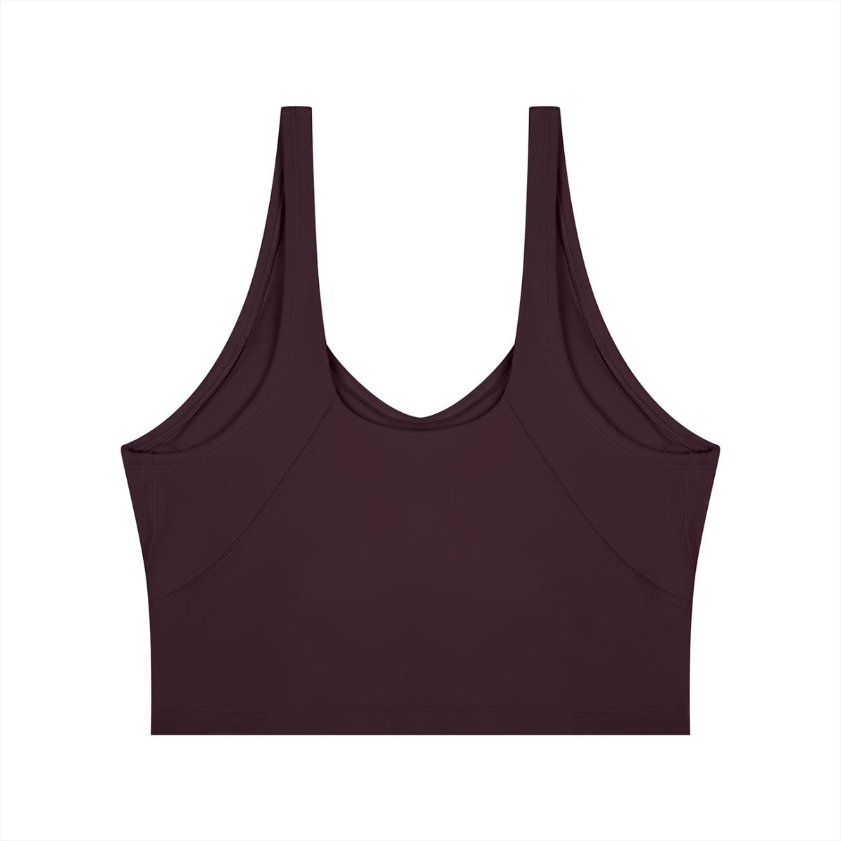 Cropped Yoga Tank in Plum Purple, back