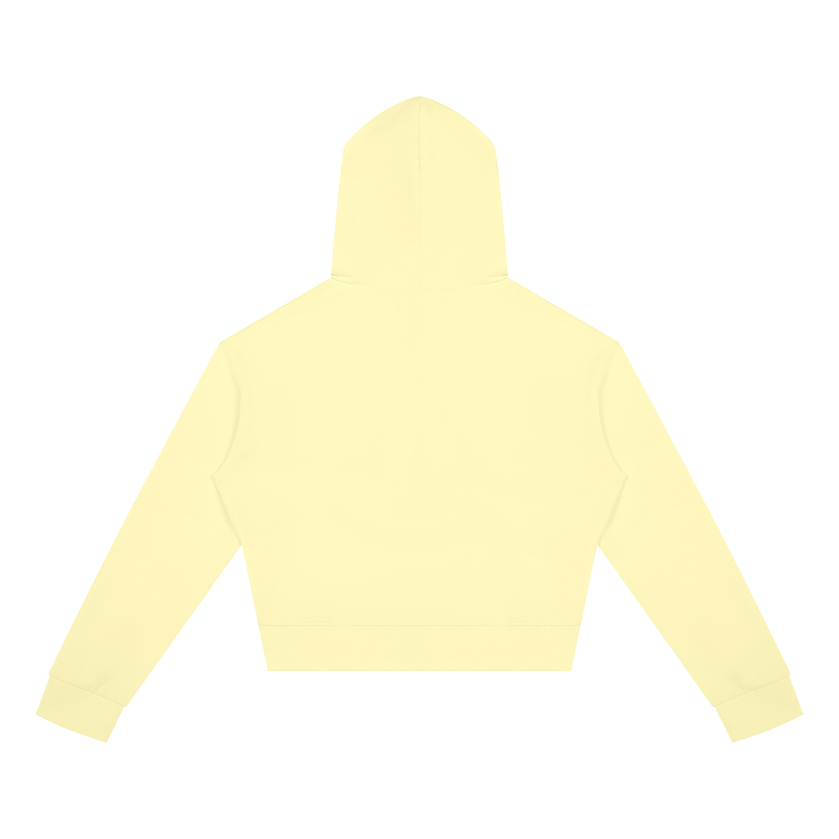 Women's Cropped Zip Hoodie in Light Yellow, back