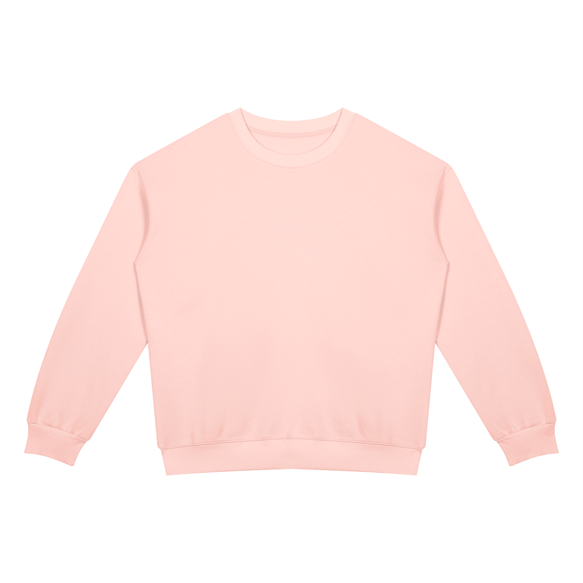 Drop Shoulder Crew Sweatshirt in Light Pink, front