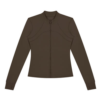 Women's Fitted Training Jacket in Coffee, front