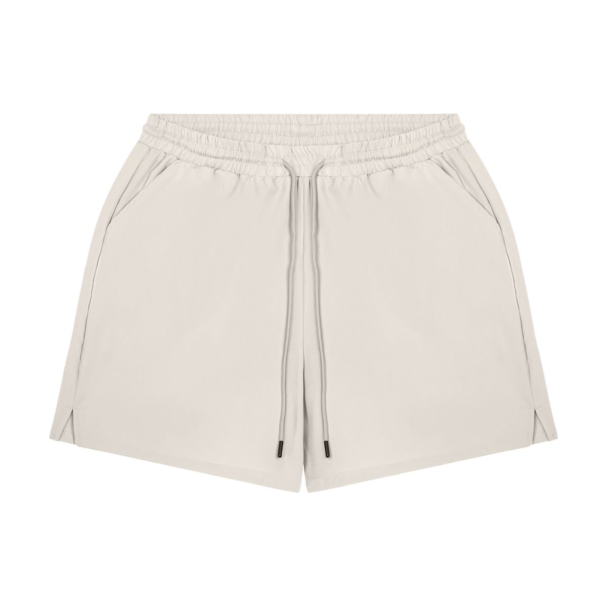 Men's Lined Running Shorts in Pale Khaki, front