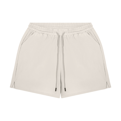 Men's Lined Running Shorts in Pale Khaki, front