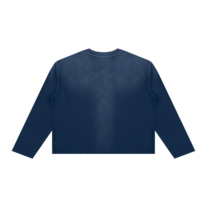 Sunfade Long Sleeve Tee in Navy, back