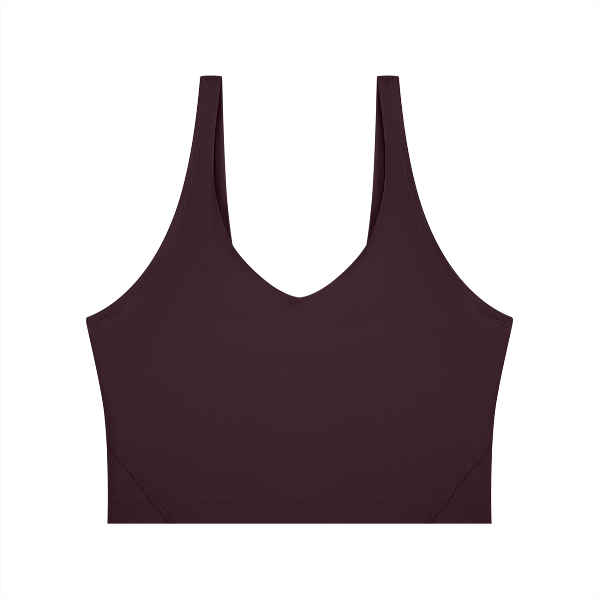 Cropped Yoga Tank in Plum Purple, front
