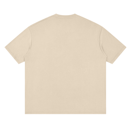 Oversized Drop Shoulder Tee in Grey Apricot, back