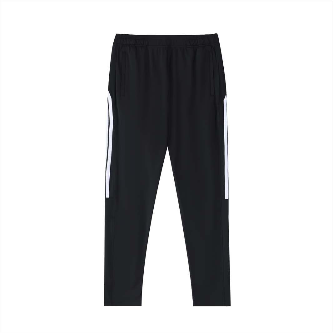 Side Stripe Track Pants in Black with White, front