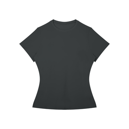 Women's Fitted Training Tee in Dark Grey, front