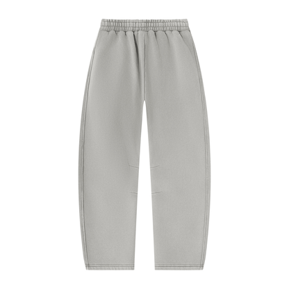 Vintage Wash Barrel Leg Sweatpants in Light Grey, back