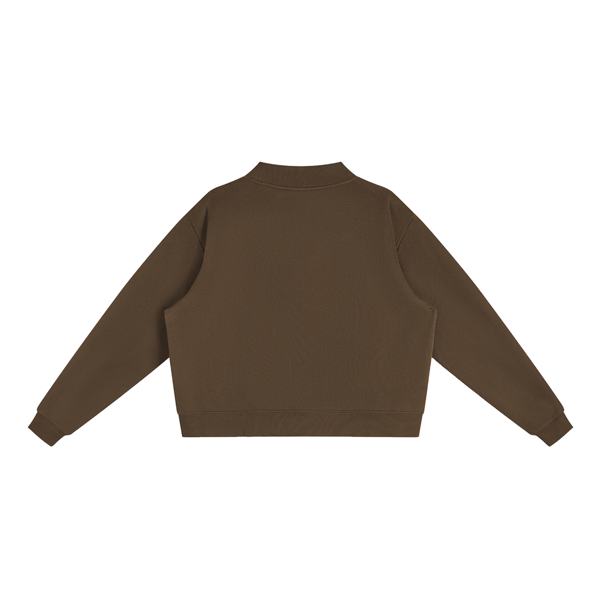 Women's Mock Neck Sweatshirt in Brown, back
