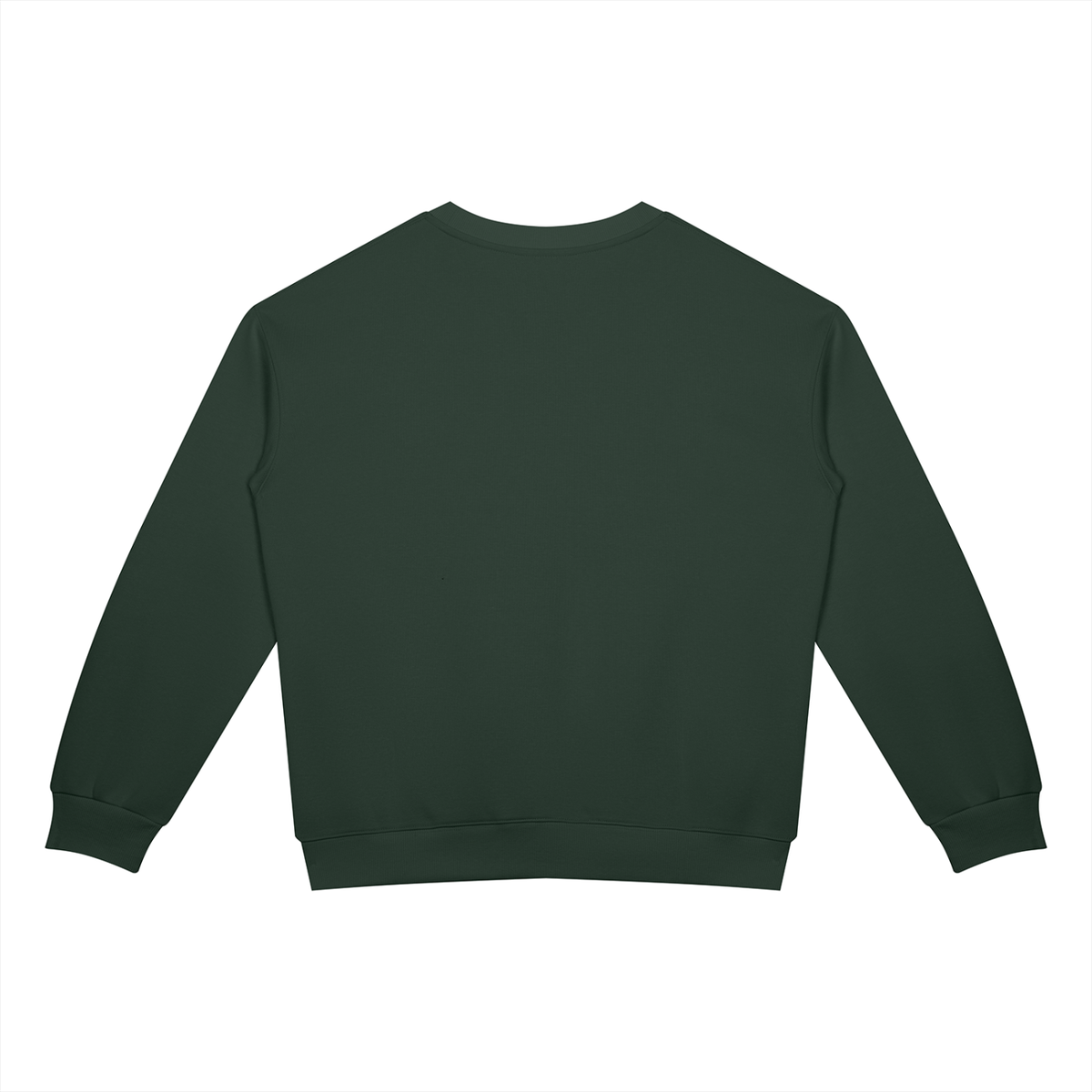 Drop Shoulder Crew Sweatshirt in Blackish Green, back
