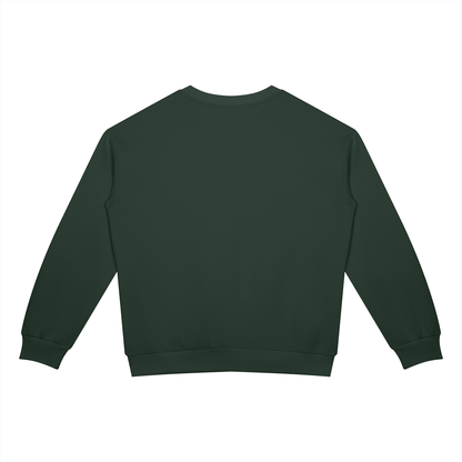 Drop Shoulder Crew Sweatshirt in Blackish Green, back