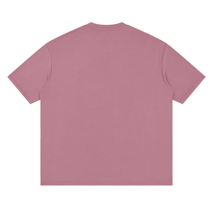 Oversized Drop Shoulder Tee in Bean Paste Red, back