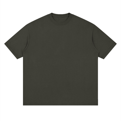 Oversized Drop Shoulder Tee in Dark Grey, front