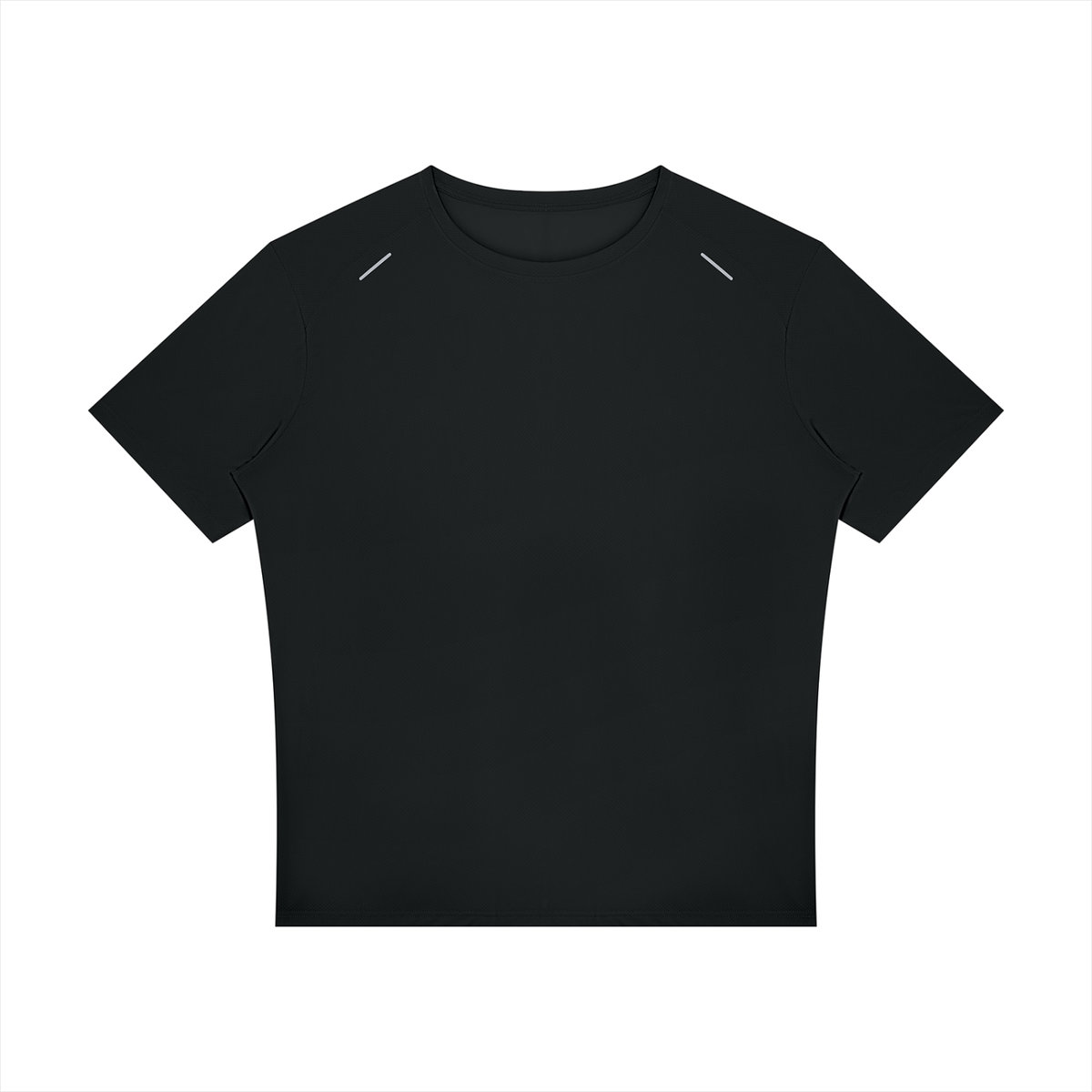 Reflective Raglan Running Tee in Black, front