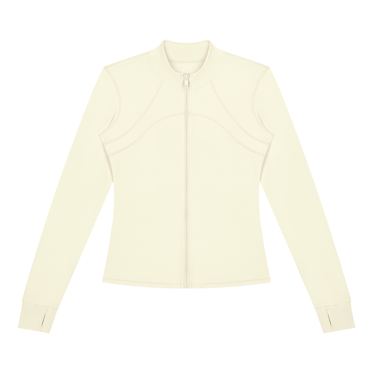 Women's Fitted Training Jacket in Beige, front