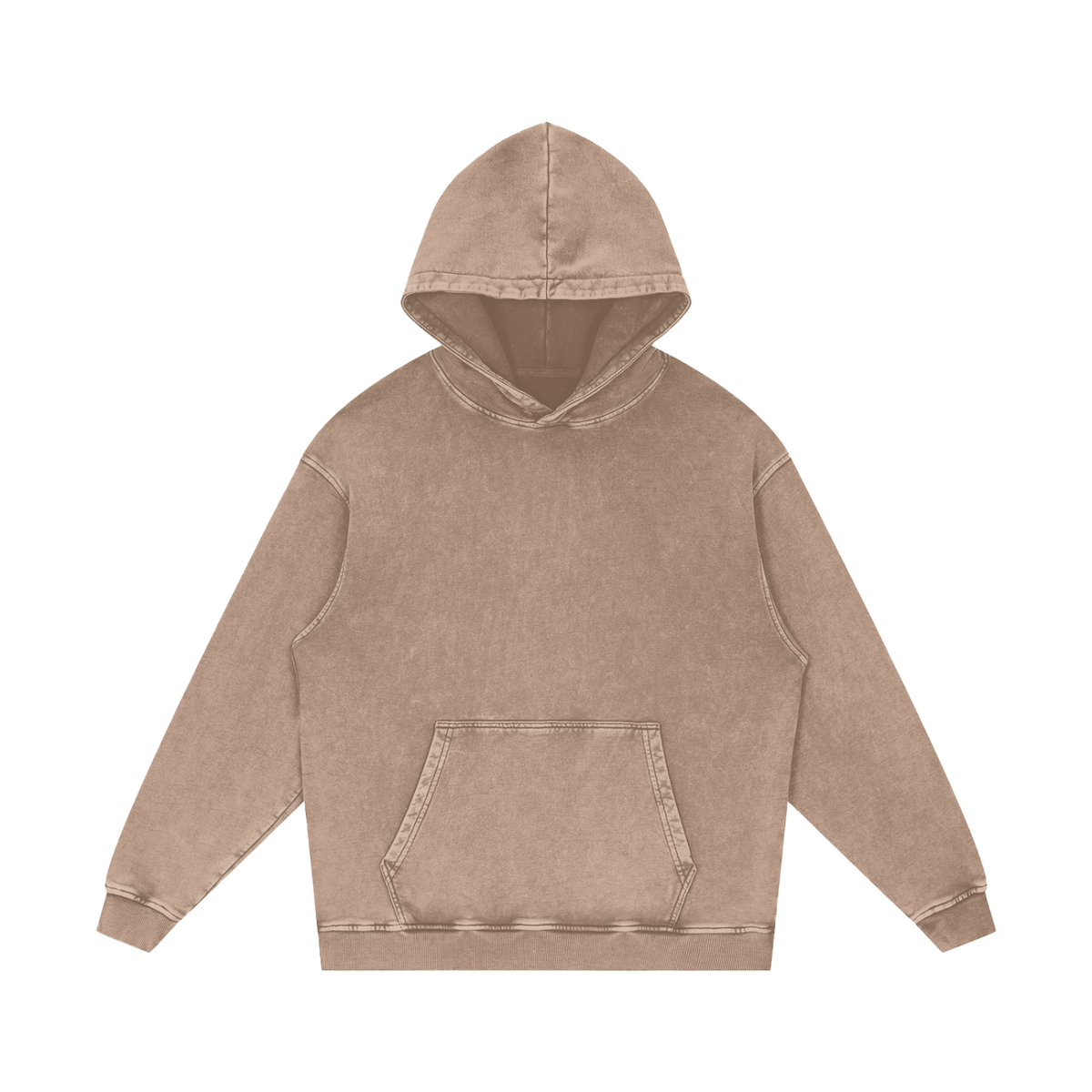Snow Wash Heavyweight Hoodie in Sand, front