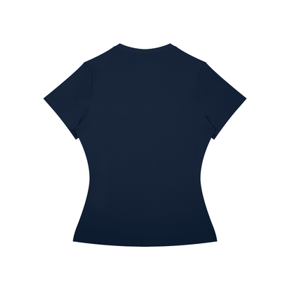 Women's Fitted Training Tee in Navy, back