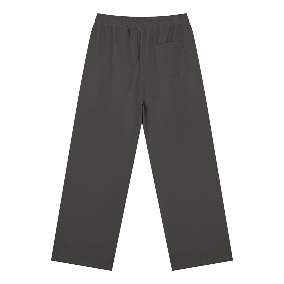 Straight Leg Fleece Track Pants in Charcoal Grey, back