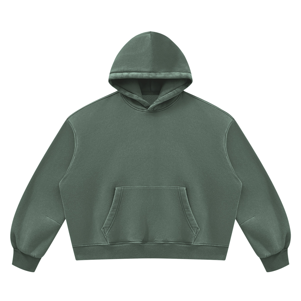 Vintage Wash Boxy Hoodie in Washed Green, front