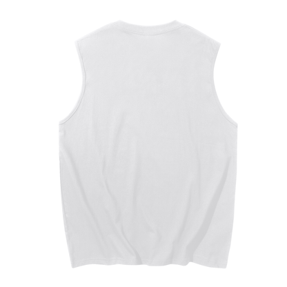 Men's Cotton Tank Top in White, back